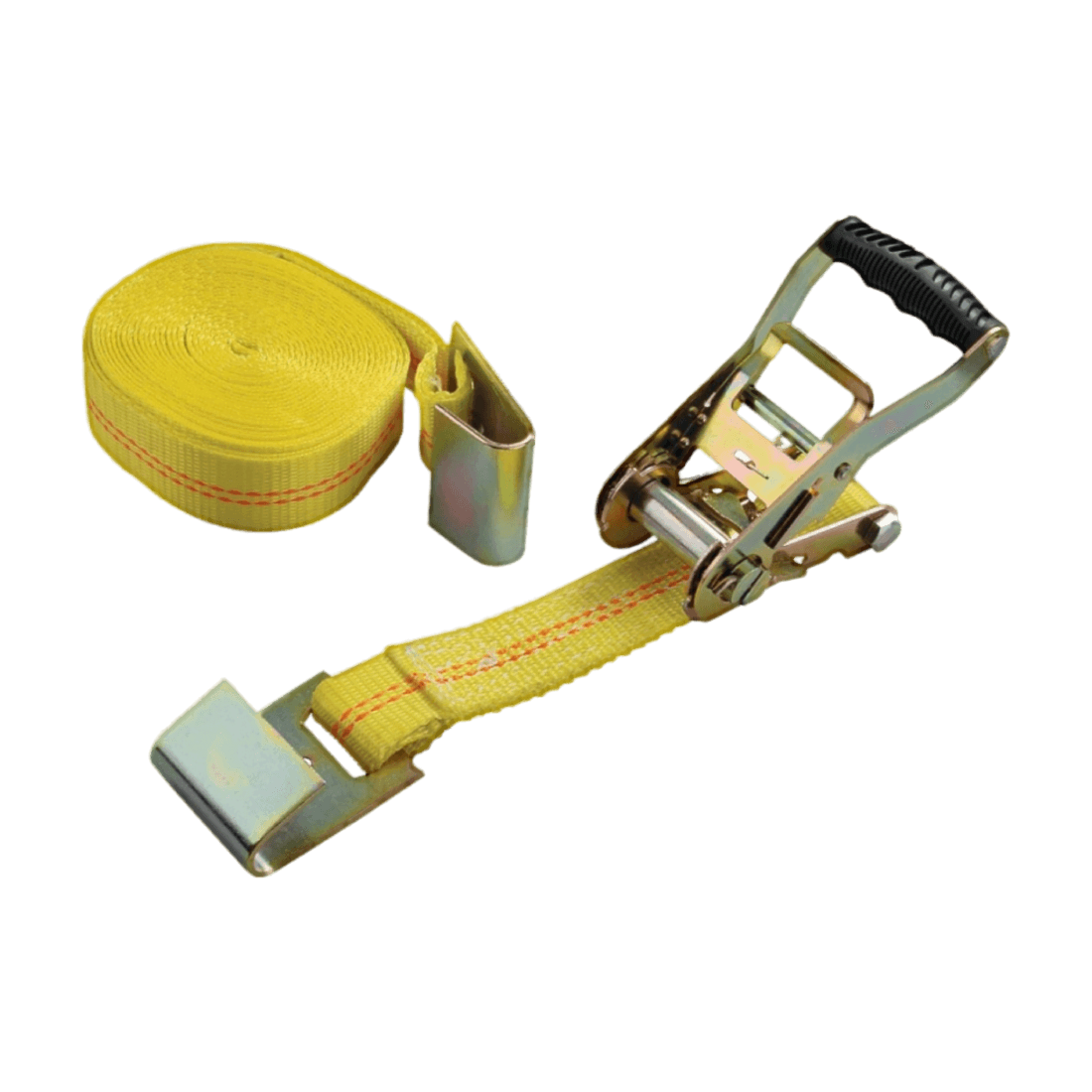 Linga de amarre con ratchet amarilla 8mx2pulg carga-max 3333lbs
